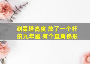 测量塔高度 放了一个杆 的九年题 有个直角梯形